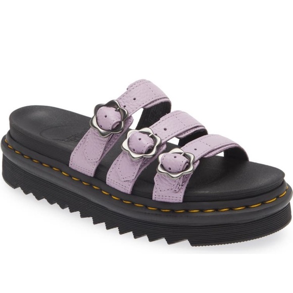 Dr. Martens Blaire Lilac Slides Sandals Leather Women’s size 8 NWT - Picture 1 of 2